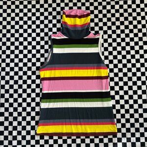 THE KIT Striped Turtleneck Tank
